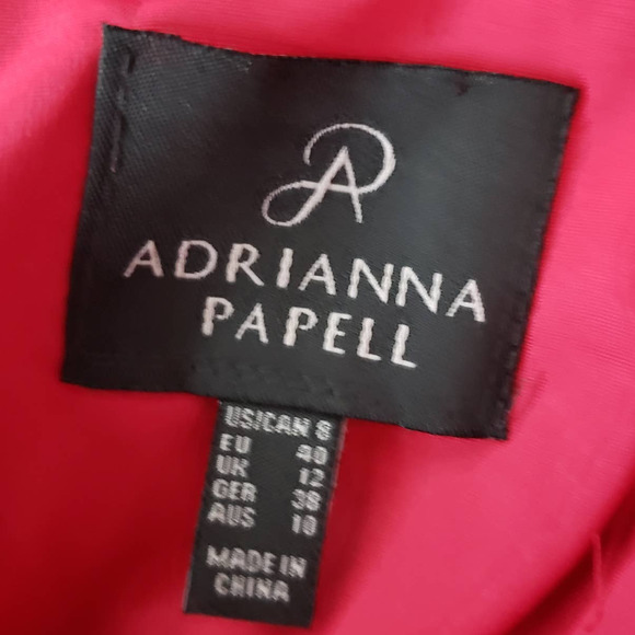 Adrianna Papell Sheer Illusion Hot Pink Sheath Dress US Size 10 - Picture 2 of 7